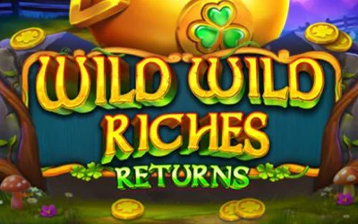 Visueel van de dice slot Wild Wild Riches Returns van Pragmatic Play, Iers thema met goudsymbolen en magische jackpots.