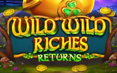 Visueel van de dice slot Wild Wild Riches Returns van Pragmatic Play, Iers thema met goudsymbolen en magische jackpots.