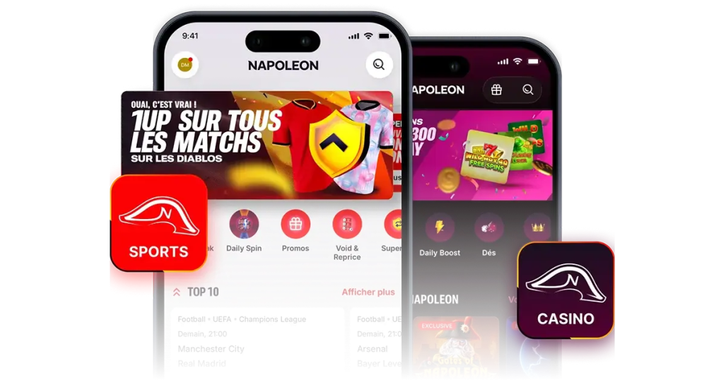 Application mobile casino & sport de Napoleon Games