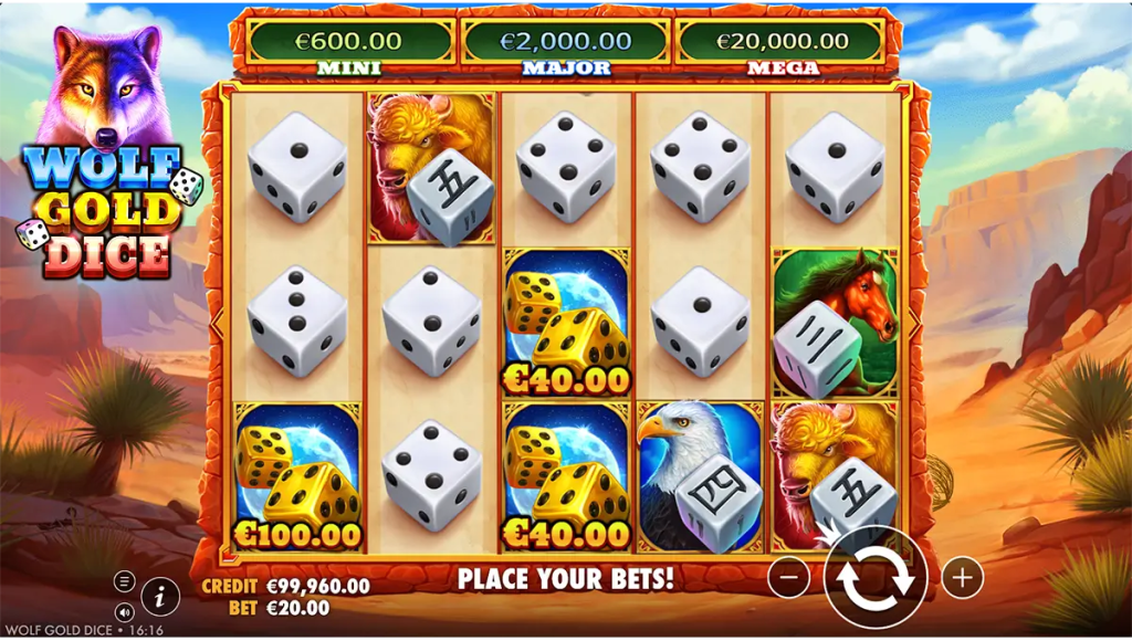 Gameplay van Wolf Gold Dice (Pragmatic Play)
