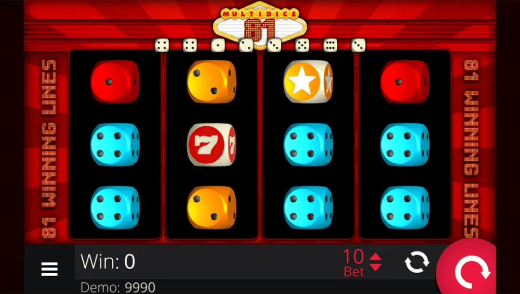 Gameplay van MultiDice 81 op de testbank: multiplicator-wilds en Star Dice