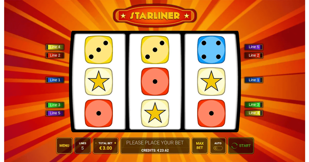 Gameplay de Starliner, feature spins à 27 ways